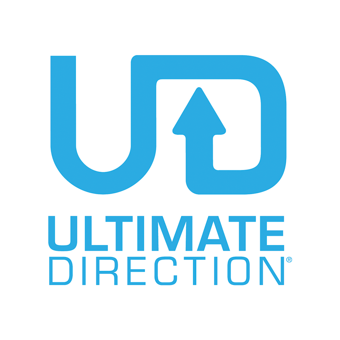 Blue logo of Ultimate Direction on a white background