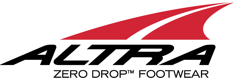 Altra Zero Drop Footwear logo with a red and black design on a white background