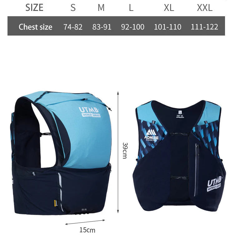 Aonijie 8litre Running Pack w/ flasks