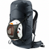 Deuter backpack with a helmet inside on a white background