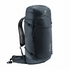 Black hiking backpack with Deuter branding on a white background