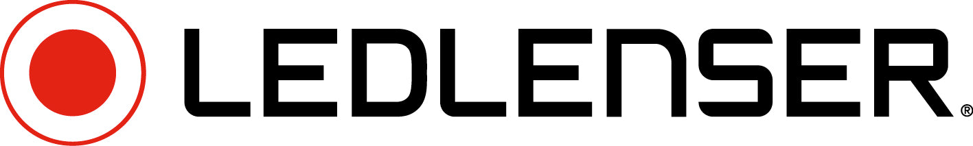 LEDLENSER logo with a red circle and black text