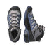 A pair of Salomon mid-height hiking boots shown from the top and side views against a light gray background.