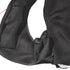 Close-up of a black mesh backpack on a white background