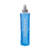 A blue Salomon Soft Foam collapsible water bottle with a gray cap, shown on a light gray background.