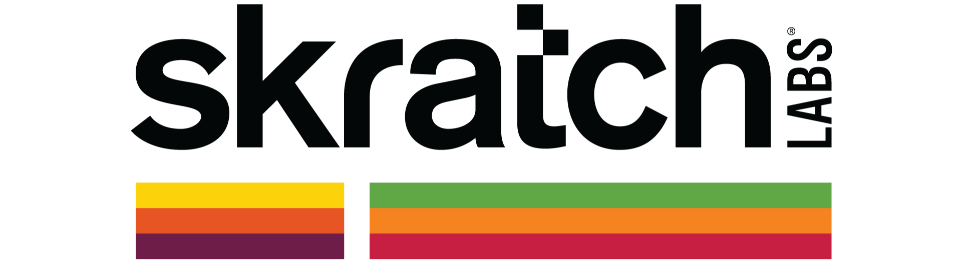 Skratch Labs logo with colorful stripes on a white background
