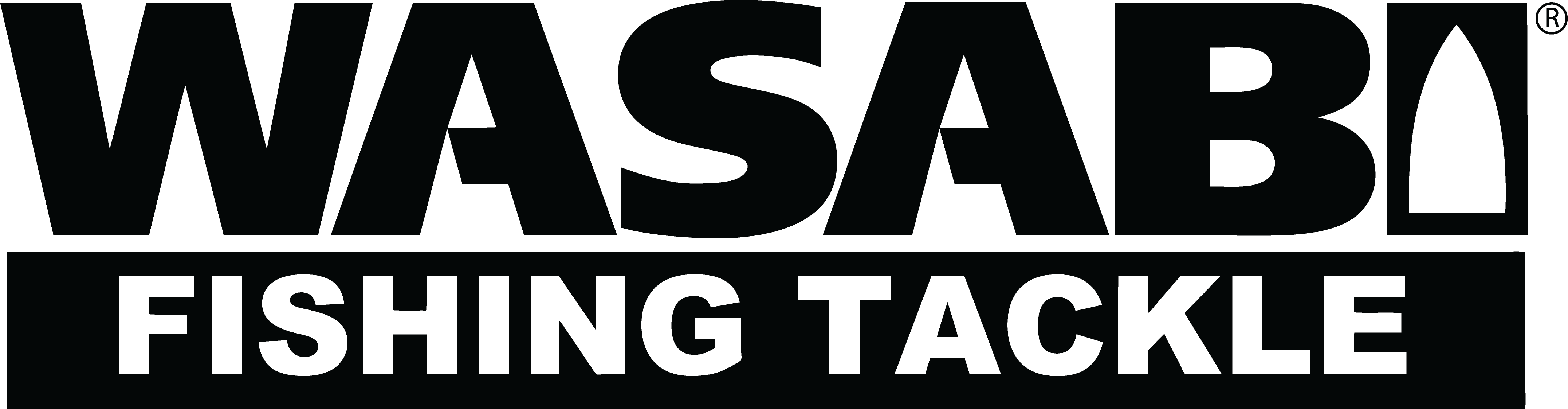 Wasabi Fishing Tackle logo with black text on a white background