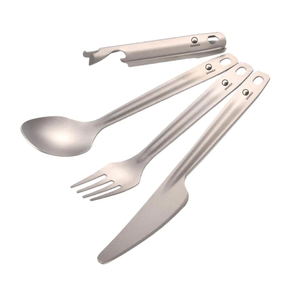 Domex Titanium Cutlery set 4pc - Cooking Outdoors - Trek, Trail & Fish NZ