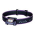 Purple Fenix headlamp on a white background