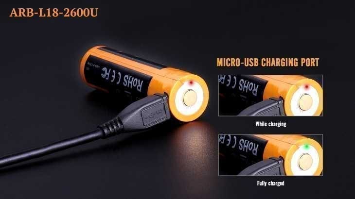 Fenix USB - Rechargeable Battery 18650 2600mAh - Torches - Trek, Trail & Fish NZ
