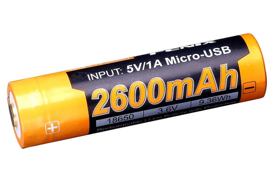 Fenix USB - Rechargeable Battery 18650 2600mAh - Torches - Trek, Trail & Fish NZ