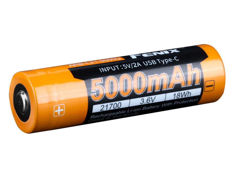 Fenix USBC - Rechargeable Battery 21700 5000mAh - Torches - Trek, Trail & Fish NZ