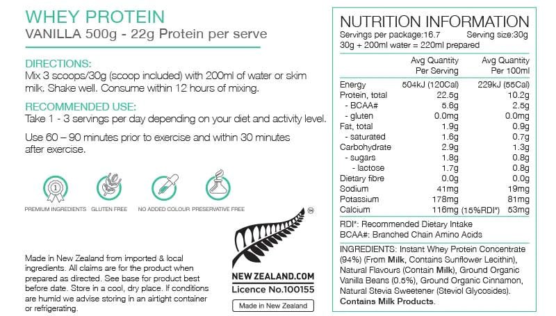 Pure Whey Protein Concentrate 1kg - Trek, Trail & Fish NZ
